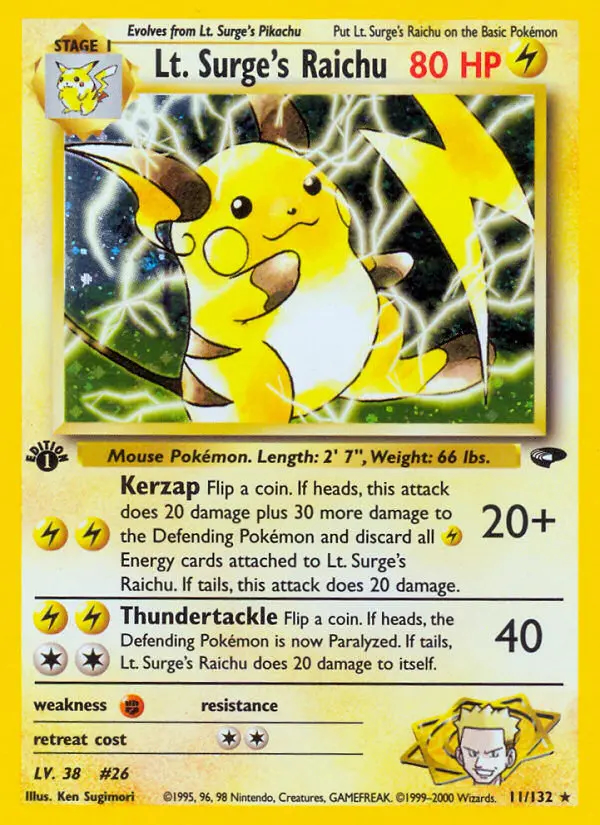 Image of the card Lt. Surge's Raichu