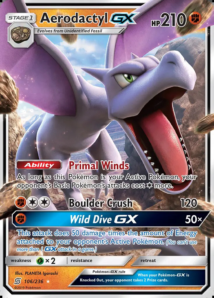 Image of the card Aerodactyl GX