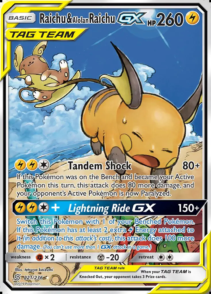 Image of the card Raichu & Alolan Raichu GX